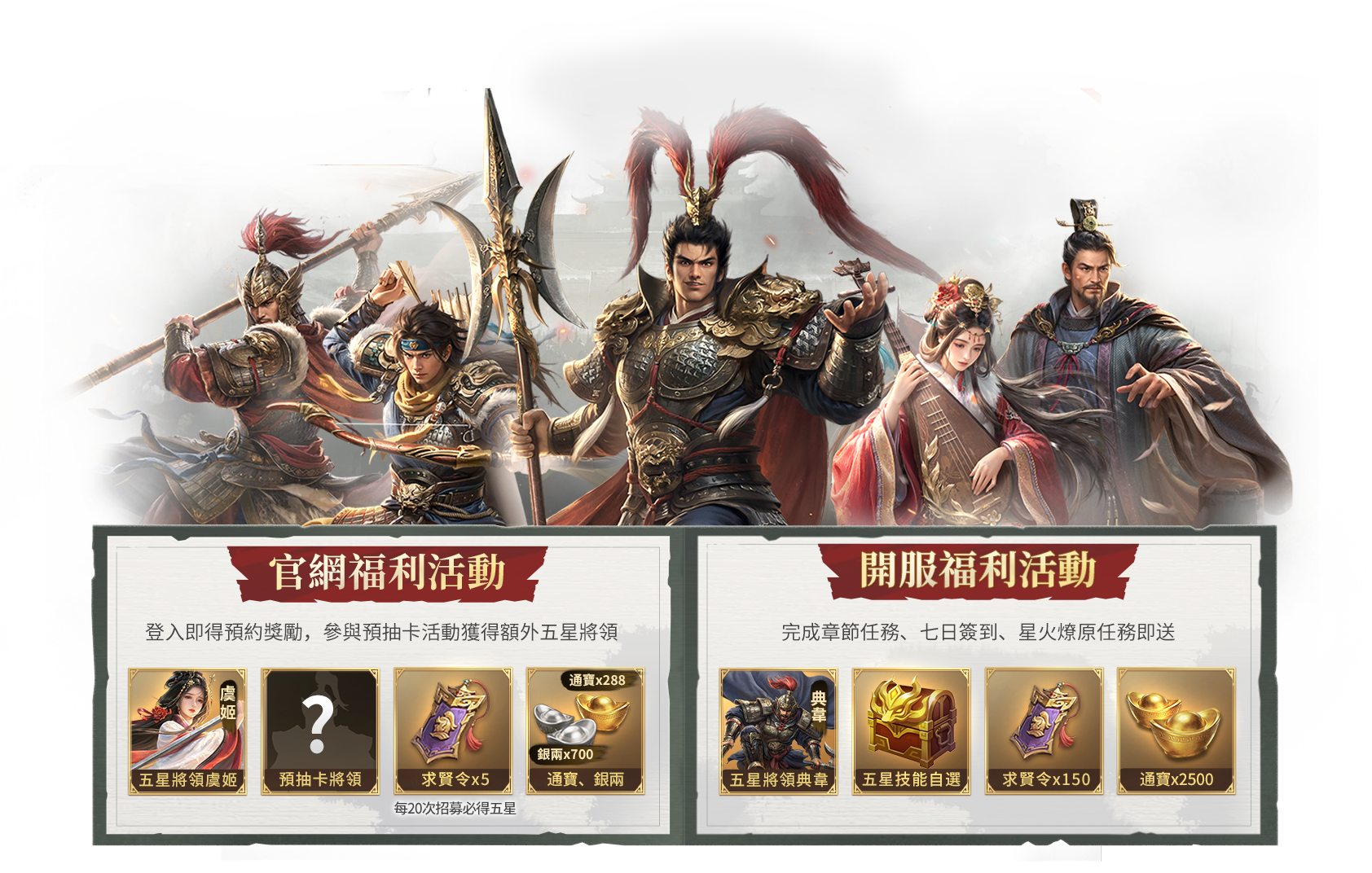 上線福利一覽